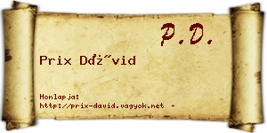 Prix Dávid névjegykártya